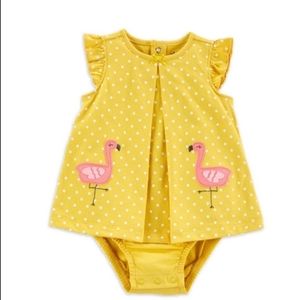 3 for $15 NWT Carter Toddler girl Flemingo one piece romper.